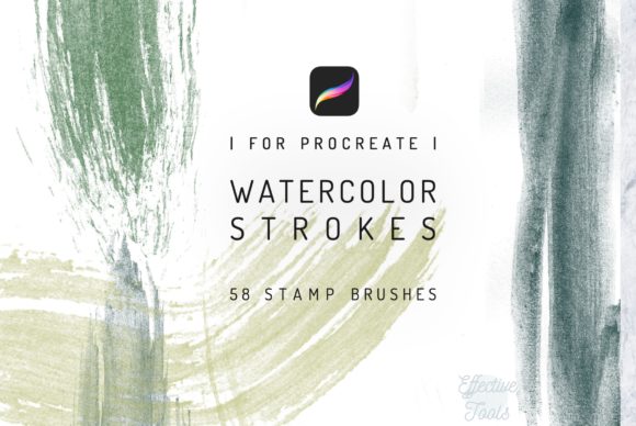 58 Procreate Watercolor Brush Strokes