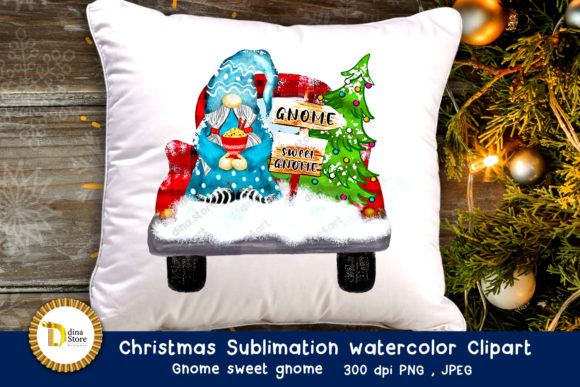 Christmas Sublimation Watercolor Clipart for Crafts & Commercial Designs