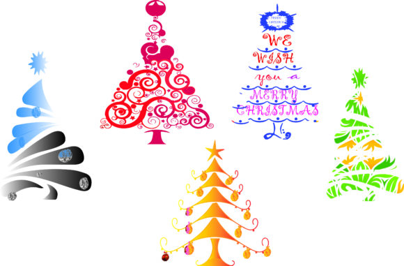 Christmas Trees Watercolor Clipart PNG: A Festive Graphic Template for Local Business Branding