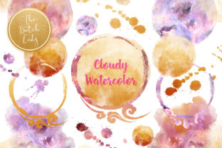 Cloudy Watercolor Ink Clipart Set for Crafts and Creative Branding