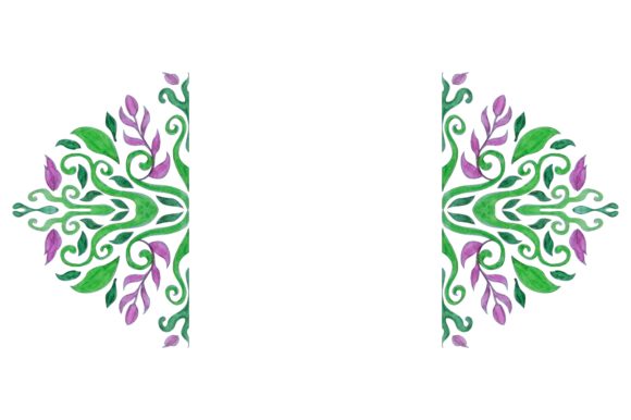 Flora Ornament Border with Watercolor: A Crafty Design Asset for Polished Content