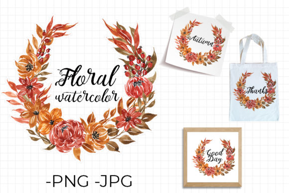 Floral Watercolor Wreath Autumn Set 3 Review