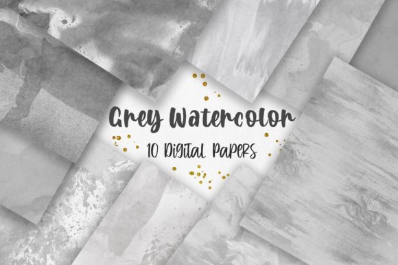 Grey Watercolor Texture Digital Papers for Embroidery Projects
