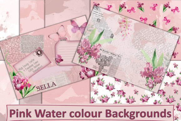 Pink Watercolour Backgrounds for Digital Sellers