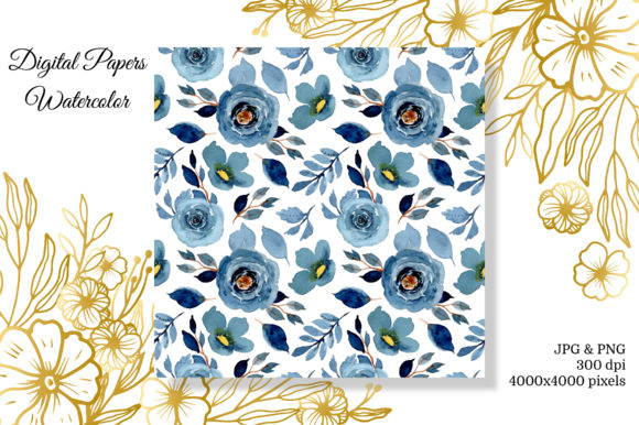 Seamless Pattern Floral Watercolor 15 for Patterns & Design Projects