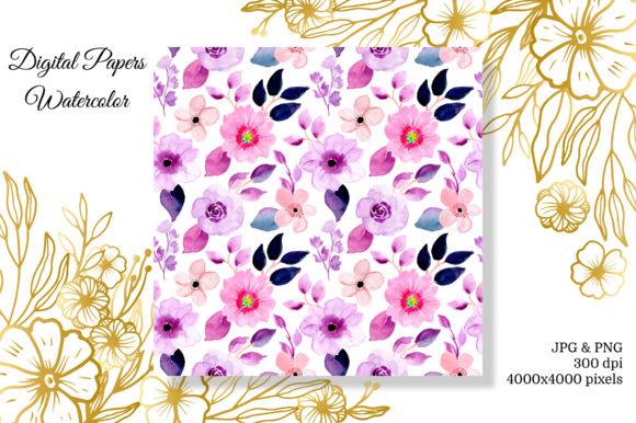Seamless Pattern Floral Watercolor 19: A Versatile Design Asset for Branding