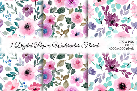 Seamless Pattern Floral Watercolor 39 for Branding & Patterns