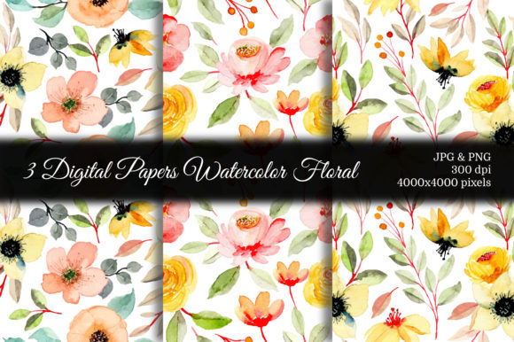 Seamless Pattern Floral Watercolor 64 for Local Business Branding