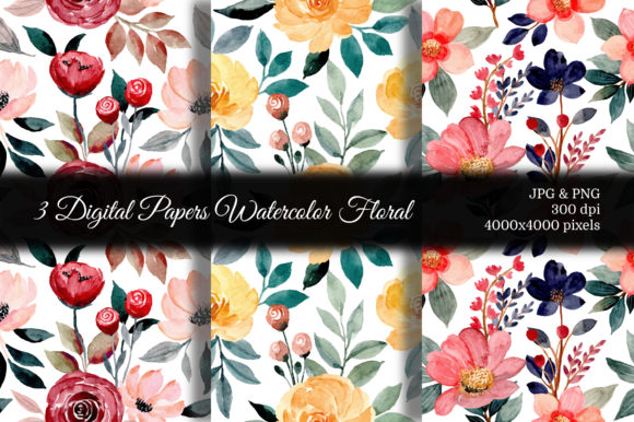 Seamless Pattern Floral Watercolor 76 for Patterns