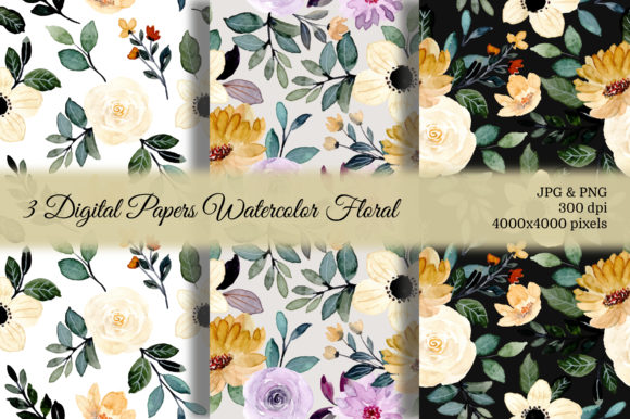 Seamless Pattern Floral Watercolor 86 for Polished Blog Graphics