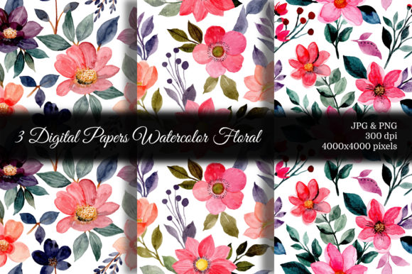 Seamless Pattern Floral Watercolor 88 for Patterns