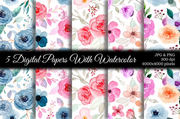 Seamless Pattern Floral Watercolor 94: A Versatile Graphic Design Asset