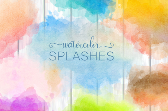 Watercolor Border Blot Ink Splashes for Backgrounds