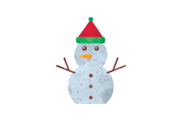Watercolor Christmas Snowman Icons: A Festive Graphic Design Asset for Crafters