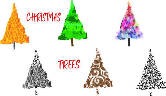 Watercolor Christmas Trees: A Graphic Template for Festive Branding