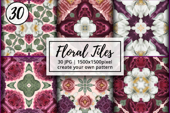 Watercolor Floral Tiles Digital Paper: A Versatile Design Asset for Branding