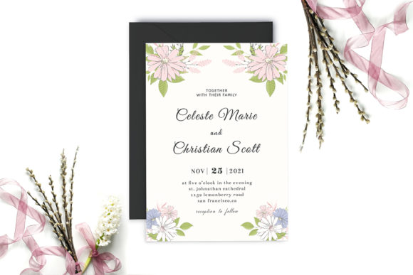 Watercolor Floral Wedding Invitation: A Print Template for Handmade Elegance
