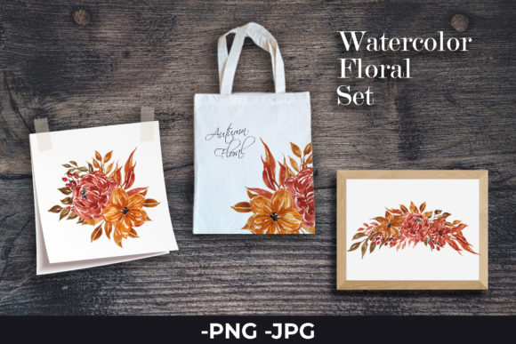 Watercolor Flower Arrangements Autumn: A Versatile Graphic Design Asset for Crafts & Branding