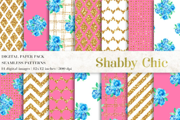 Watercolor Flower Digital Papers and Patterns