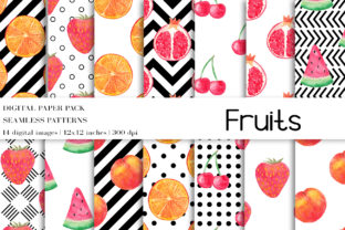 Watercolor Fruits Digital Papers: A Fresh Pattern for Local Business Branding