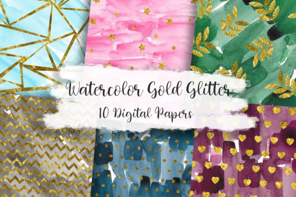 Watercolor Gold Glitter Digital Papers: A Pattern Review for Creative Sellers