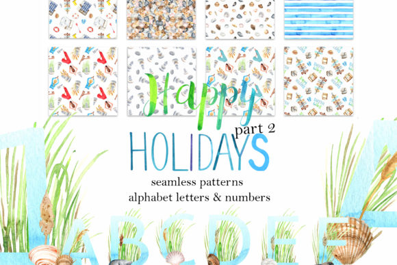 Watercolor Happy Holidays 2: A Festive Pattern for Digital Sellers