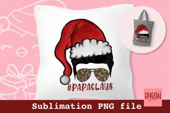 Watercolor Papa Claus PNG for Print Templates