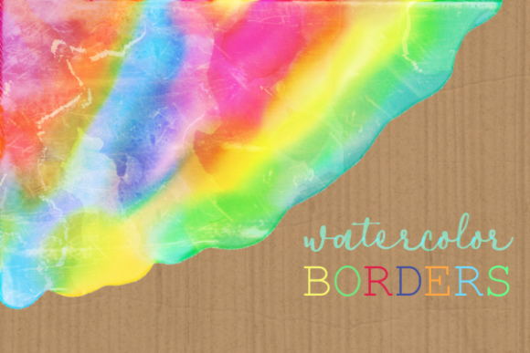 Watercolor Rainbow Brush Stroke Borders for Creative Branding and Marketing Backgrounds