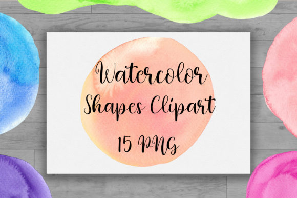 Watercolor Shapes Texture Clipart and Backgrounds