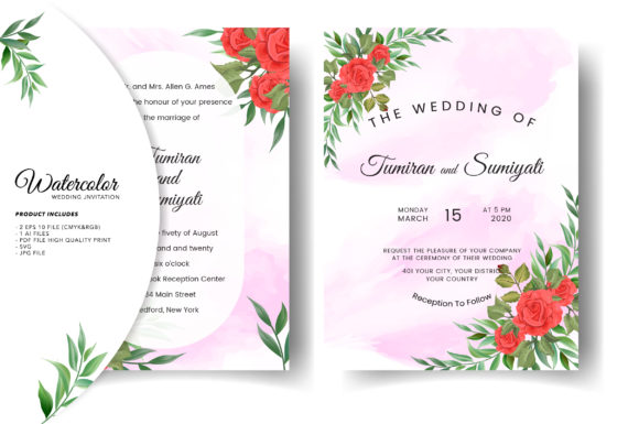 Watercolor Wedding Invitation Card: A Versatile Print Template for Creative Sellers